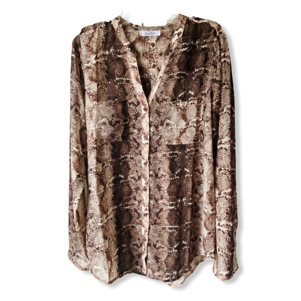 Violet Snake Skin Blouse Size M